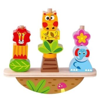 Tooky Toy drvena igra ravnoteže sa životinjama – fotografija 1