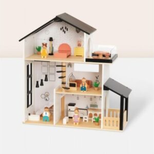 Tooky Toy drvena kućica za lutke sa terasom TP549 – fotografija 1